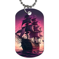 Ship Pirate Adventure Landscape Ocean Sun Heaven Dog Tag (One Side)