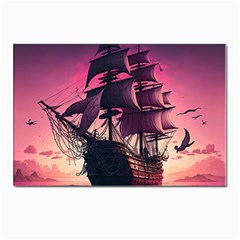 Ship Pirate Adventure Landscape Ocean Sun Heaven Postcard 4 x 6  (pkg Of 10) by danenraven