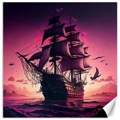 Ship Pirate Adventure Landscape Ocean Sun Heaven Canvas 12  x 12 