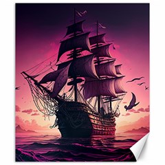 Ship Pirate Adventure Landscape Ocean Sun Heaven Canvas 20  X 24  by danenraven