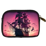 Ship Pirate Adventure Landscape Ocean Sun Heaven Digital Camera Leather Case Back