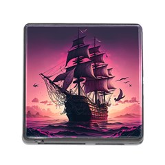 Ship Pirate Adventure Landscape Ocean Sun Heaven Memory Card Reader (Square 5 Slot)