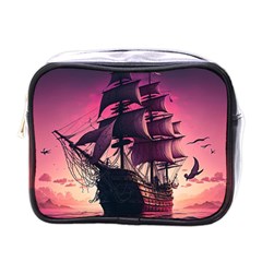 Ship Pirate Adventure Landscape Ocean Sun Heaven Mini Toiletries Bag (one Side) by danenraven