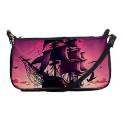 Ship Pirate Adventure Landscape Ocean Sun Heaven Shoulder Clutch Bag by danenraven