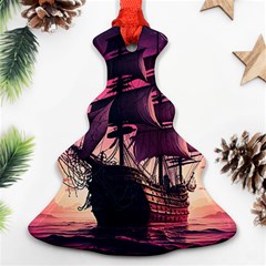 Ship Pirate Adventure Landscape Ocean Sun Heaven Ornament (Christmas Tree) 