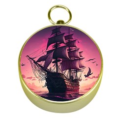 Ship Pirate Adventure Landscape Ocean Sun Heaven Gold Compasses