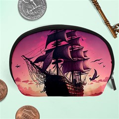 Ship Pirate Adventure Landscape Ocean Sun Heaven Accessory Pouch (Large)