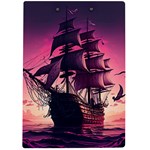 Ship Pirate Adventure Landscape Ocean Sun Heaven A4 Acrylic Clipboard Back