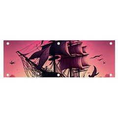 Ship Pirate Adventure Landscape Ocean Sun Heaven Banner And Sign 6  X 2  by danenraven