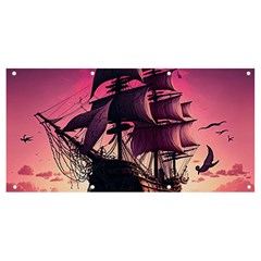 Ship Pirate Adventure Landscape Ocean Sun Heaven Banner And Sign 8  X 4  by danenraven