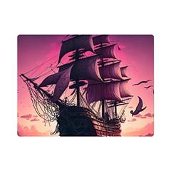 Ship Pirate Adventure Landscape Ocean Sun Heaven One Side Premium Plush Fleece Blanket (Mini)