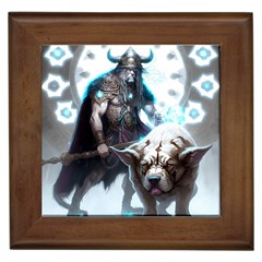 Ai Generated Viking God Fantasy Dog Norse Man Framed Tile by danenraven