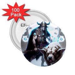 Ai Generated Viking God Fantasy Dog Norse Man 2 25  Buttons (100 Pack)  by danenraven