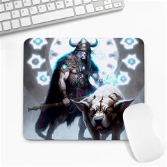 Ai Generated Viking God Fantasy Dog Norse Man Large Mousepad by danenraven