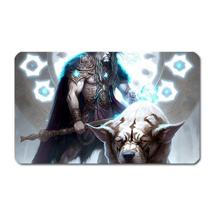 Ai Generated Viking God Fantasy Dog Norse Man Magnet (Rectangular)