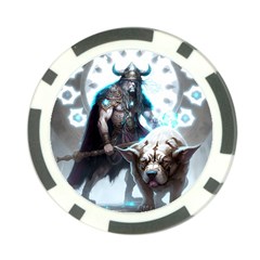 Ai Generated Viking God Fantasy Dog Norse Man Poker Chip Card Guard by danenraven