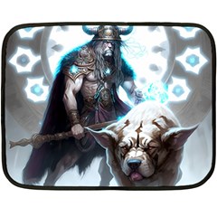 Ai Generated Viking God Fantasy Dog Norse Man Fleece Blanket (mini) by danenraven