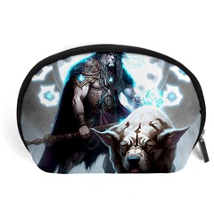 Ai Generated Viking God Fantasy Dog Norse Man Accessory Pouch (large) by danenraven