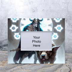 Ai Generated Viking God Fantasy Dog Norse Man White Tabletop Photo Frame 4 x6  by danenraven