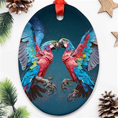 Birds Parrots Love Ornithology Species Fauna Ornament (oval)