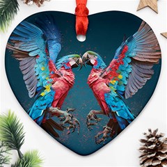 Birds Parrots Love Ornithology Species Fauna Ornament (heart)