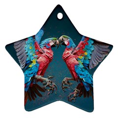 Birds Parrots Love Ornithology Species Fauna Ornament (star) by danenraven