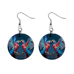 Birds Parrots Love Ornithology Species Fauna Mini Button Earrings by danenraven