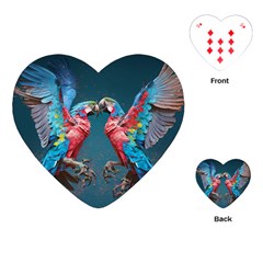 Birds Parrots Love Ornithology Species Fauna Playing Cards Single Design (heart) by danenraven