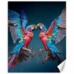 Birds Parrots Love Ornithology Species Fauna Canvas 16  X 20  by danenraven