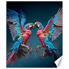 Birds Parrots Love Ornithology Species Fauna Canvas 20  X 24  by danenraven