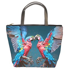 Birds Parrots Love Ornithology Species Fauna Bucket Bag by danenraven