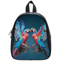 Birds Parrots Love Ornithology Species Fauna School Bag (small) by danenraven