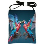 Birds Parrots Love Ornithology Species Fauna Shoulder Sling Bag Front