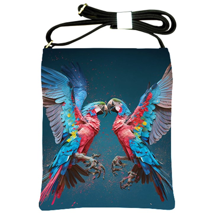 Birds Parrots Love Ornithology Species Fauna Shoulder Sling Bag