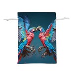 Birds Parrots Love Ornithology Species Fauna Lightweight Drawstring Pouch (L) Front