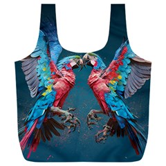 Birds Parrots Love Ornithology Species Fauna Full Print Recycle Bag (xxl) by danenraven