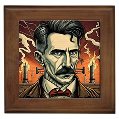 Ai Generated Nikola Tesla Tesla Nikolas Electricity Framed Tile by danenraven