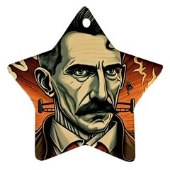 Ai Generated Nikola Tesla Tesla Nikolas Electricity Ornament (star) by danenraven