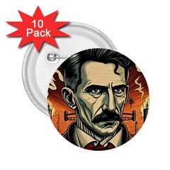 Ai Generated Nikola Tesla Tesla Nikolas Electricity 2 25  Buttons (10 Pack)  by danenraven