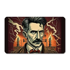 Ai Generated Nikola Tesla Tesla Nikolas Electricity Magnet (rectangular) by danenraven