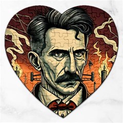 Ai Generated Nikola Tesla Tesla Nikolas Electricity Jigsaw Puzzle (heart) by danenraven