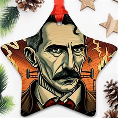 Ai Generated Nikola Tesla Tesla Nikolas Electricity Star Ornament (two Sides) by danenraven