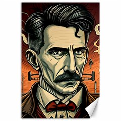 Ai Generated Nikola Tesla Tesla Nikolas Electricity Canvas 24  X 36  by danenraven