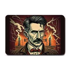 Ai Generated Nikola Tesla Tesla Nikolas Electricity Small Doormat by danenraven