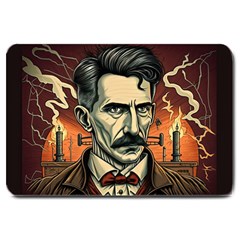 Ai Generated Nikola Tesla Tesla Nikolas Electricity Large Doormat by danenraven