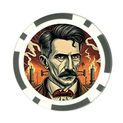 Ai Generated Nikola Tesla Tesla Nikolas Electricity Poker Chip Card Guard by danenraven