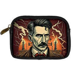 Ai Generated Nikola Tesla Tesla Nikolas Electricity Digital Camera Leather Case by danenraven