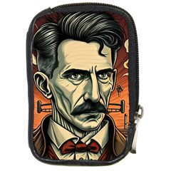 Ai Generated Nikola Tesla Tesla Nikolas Electricity Compact Camera Leather Case by danenraven