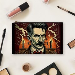 Ai Generated Nikola Tesla Tesla Nikolas Electricity Cosmetic Bag (medium) by danenraven