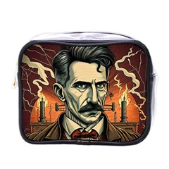 Ai Generated Nikola Tesla Tesla Nikolas Electricity Mini Toiletries Bag (one Side) by danenraven